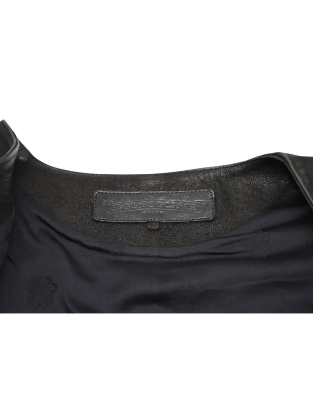 Chrome Hearts Leather Vest Cross Ball Button Black M